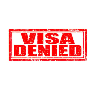 Stamp with text Visa Denied